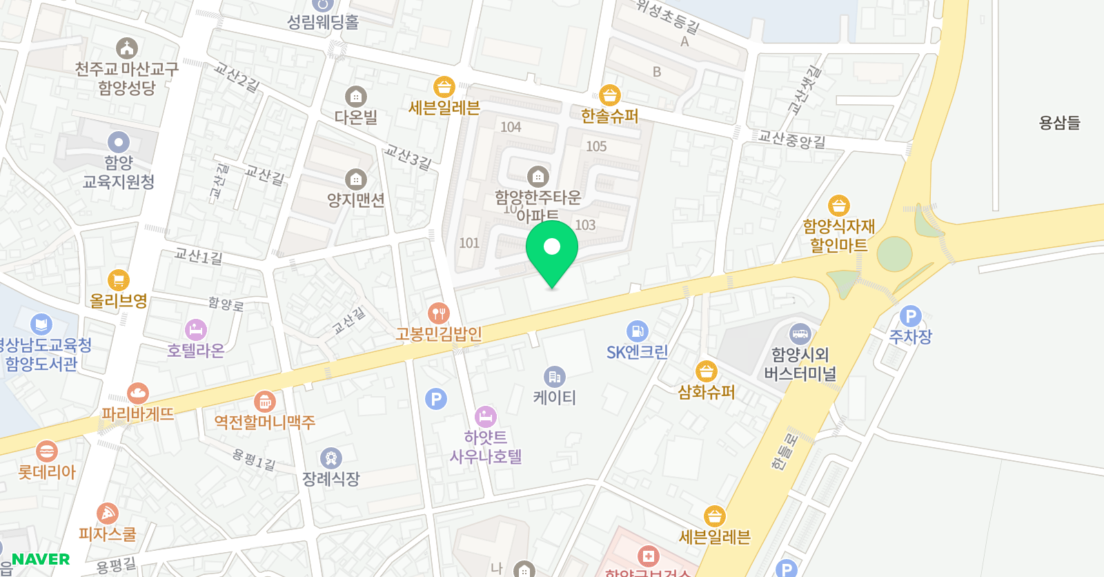 쎈수학러닝센터 함양드림학원 위치