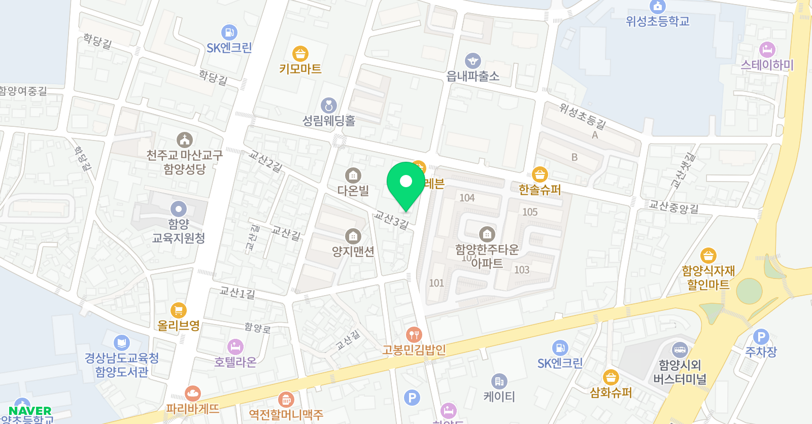 영어종결센터 함양 학원 위치