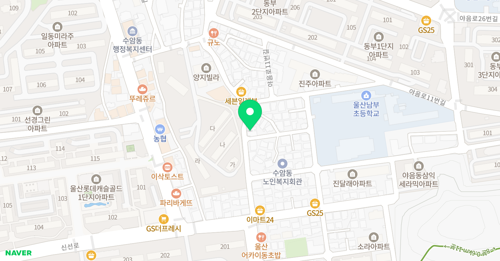 용인대동부 태권도 위치