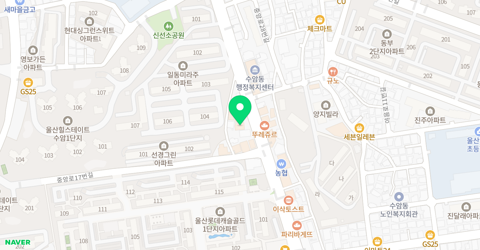 코딩앤플레이 울산수암 AI코딩학원 위치
