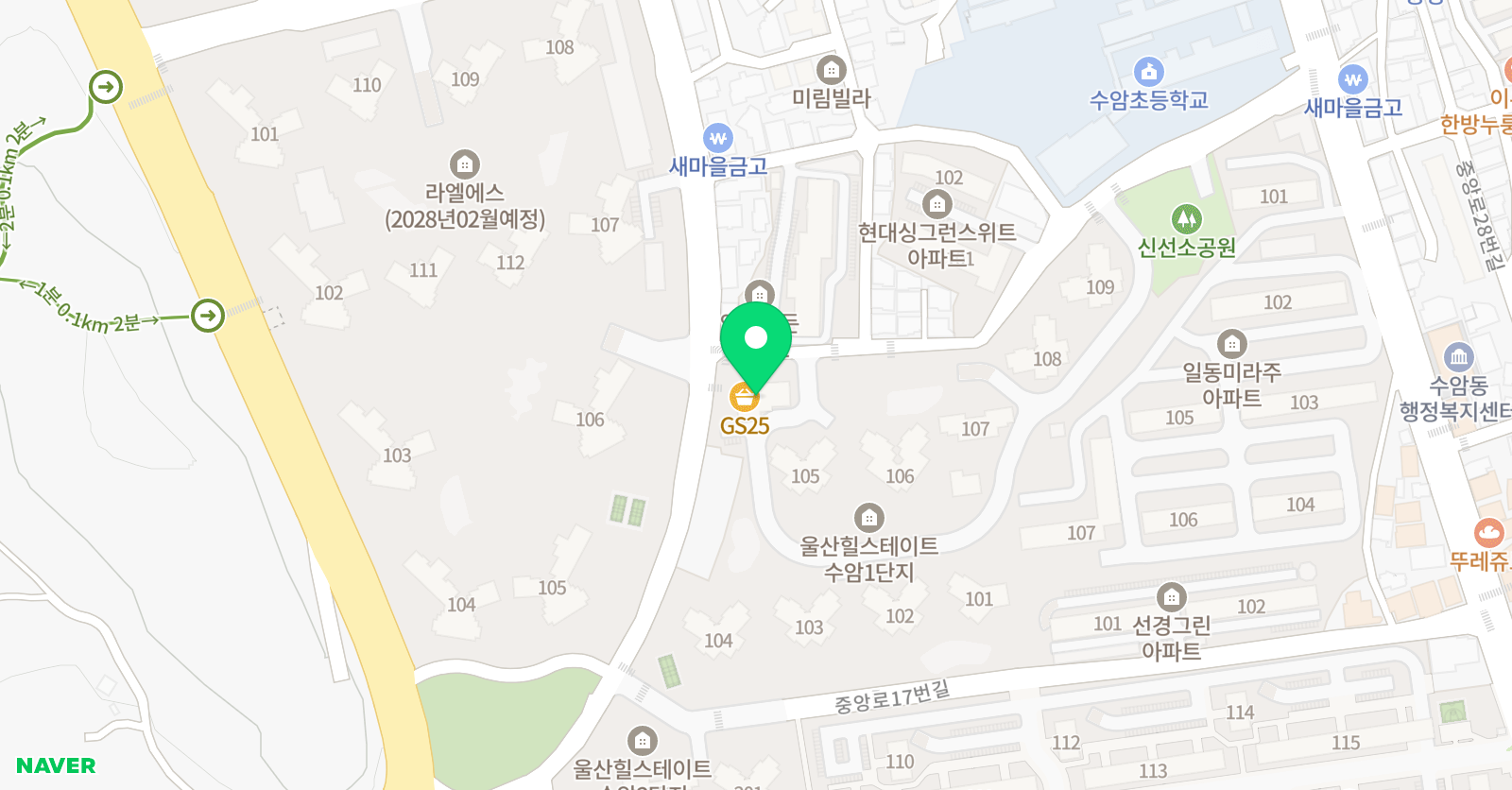 크리아트 수암점 미술교습소 위치