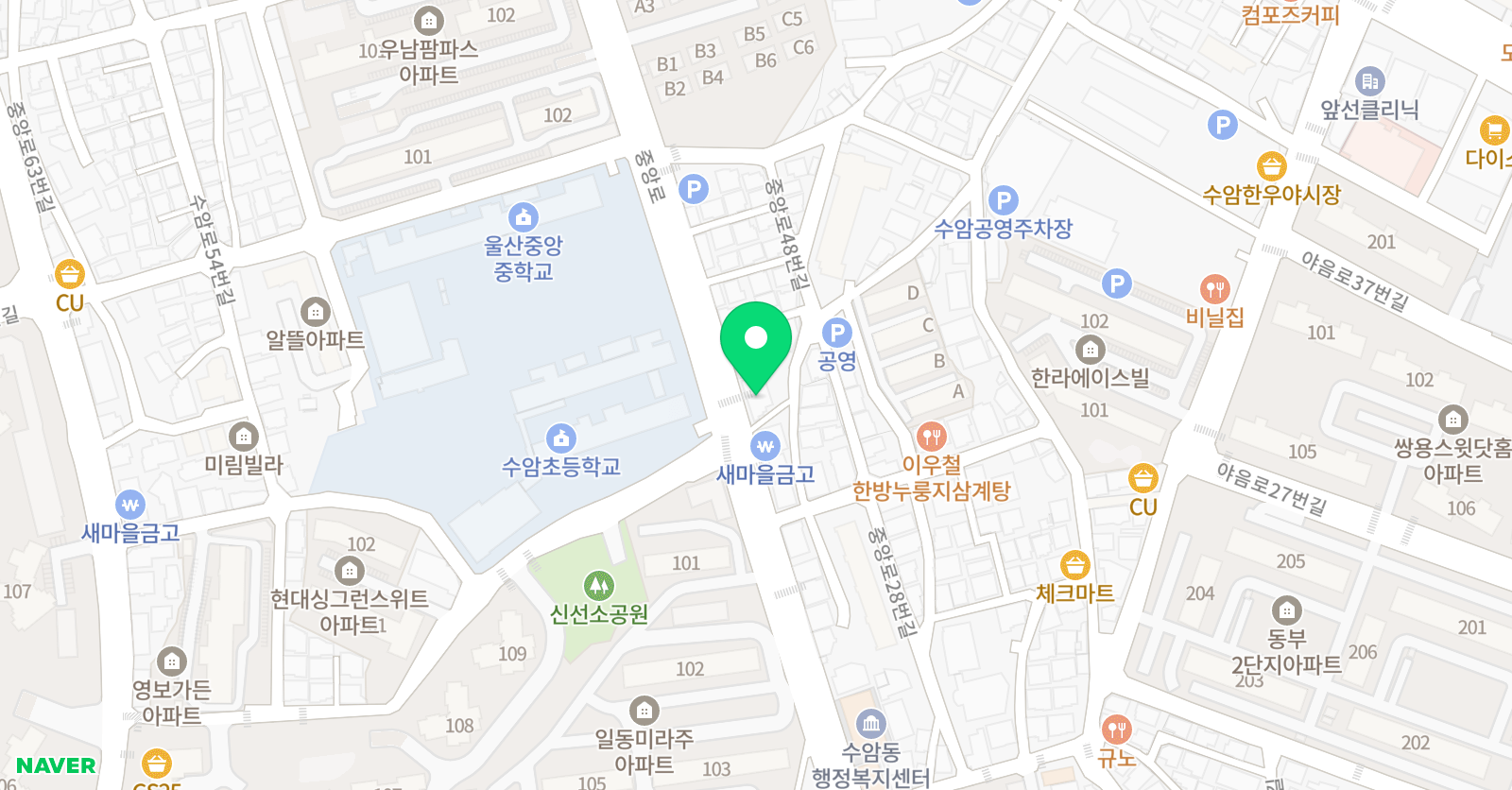 용인대학사 태권도 위치