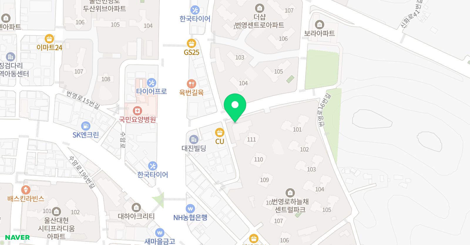 크리아트대현 하늘리에원 위치