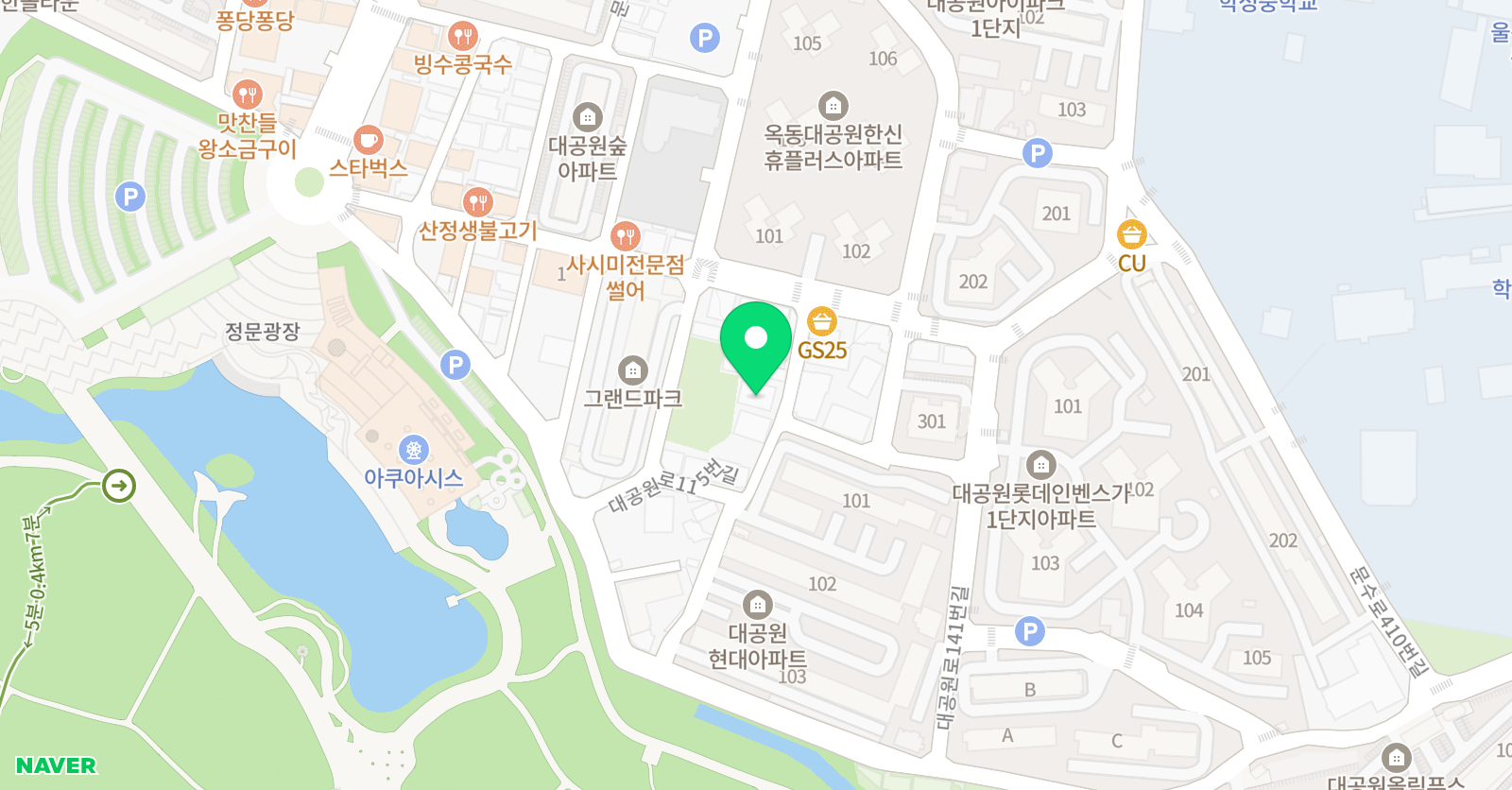 팬그램옥동 위치