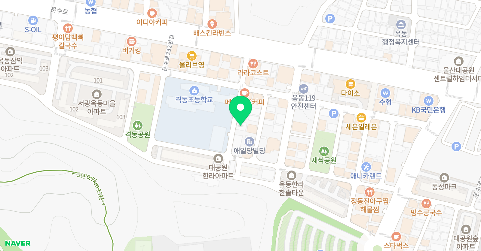 아트애플앤씨 미술학원 옥동 위치