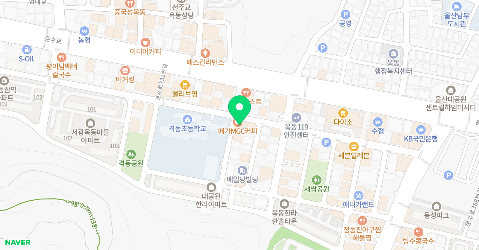 옥동쎈 수학전문학원 위치