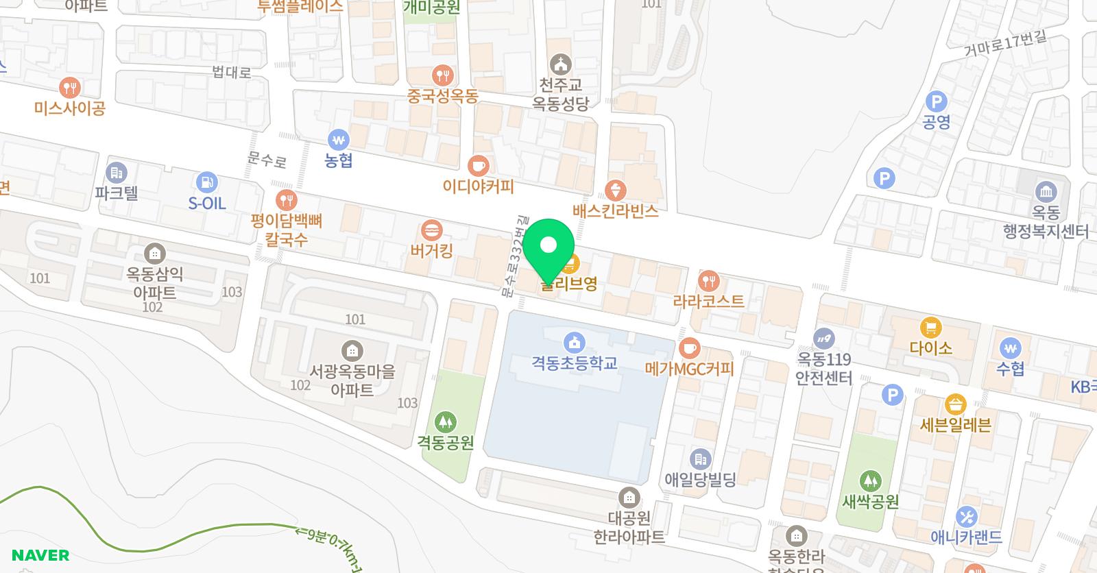 생각하는황소 옥동 학원 위치