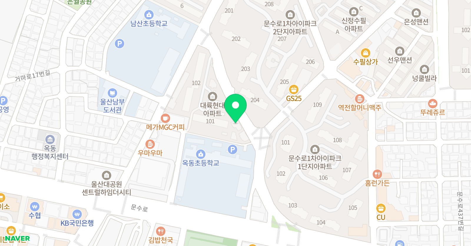 대한민국 태권도장 위치