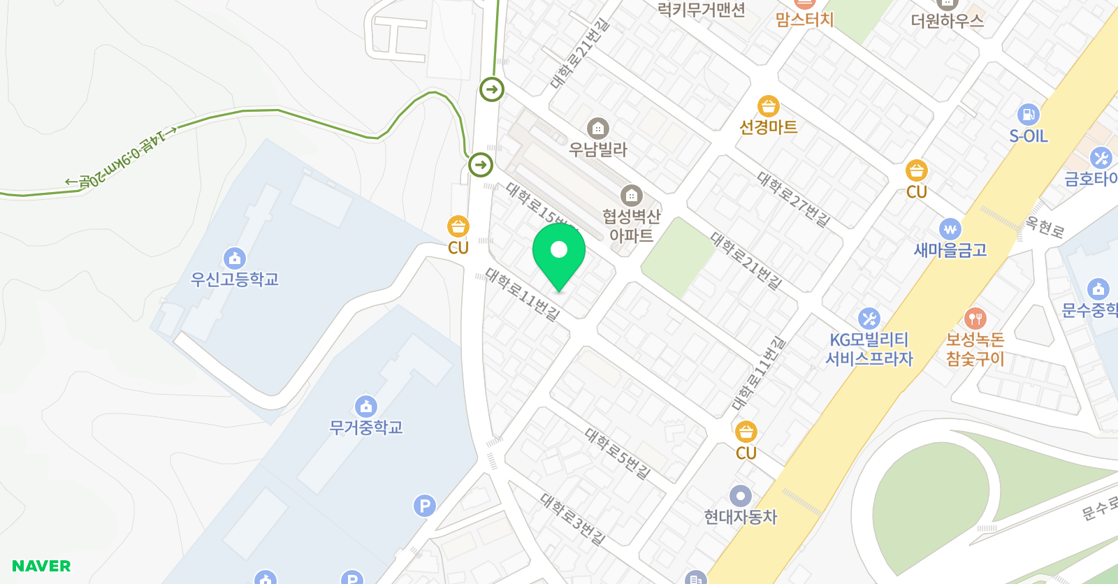 꿈꾸는고래 학원 위치