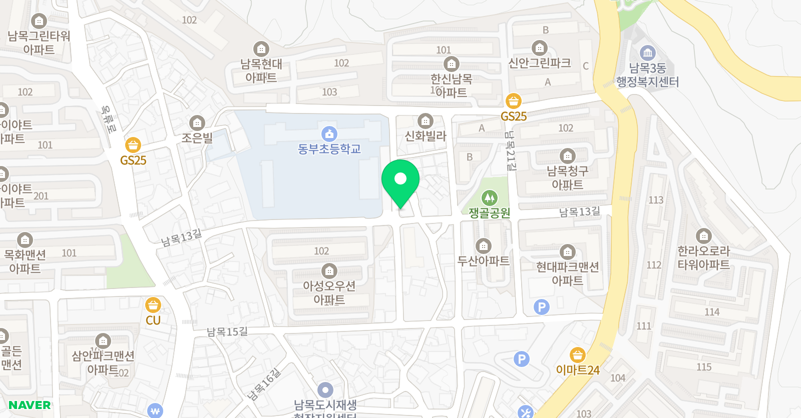 푸르넷 공부방 동부 수학교습소 위치