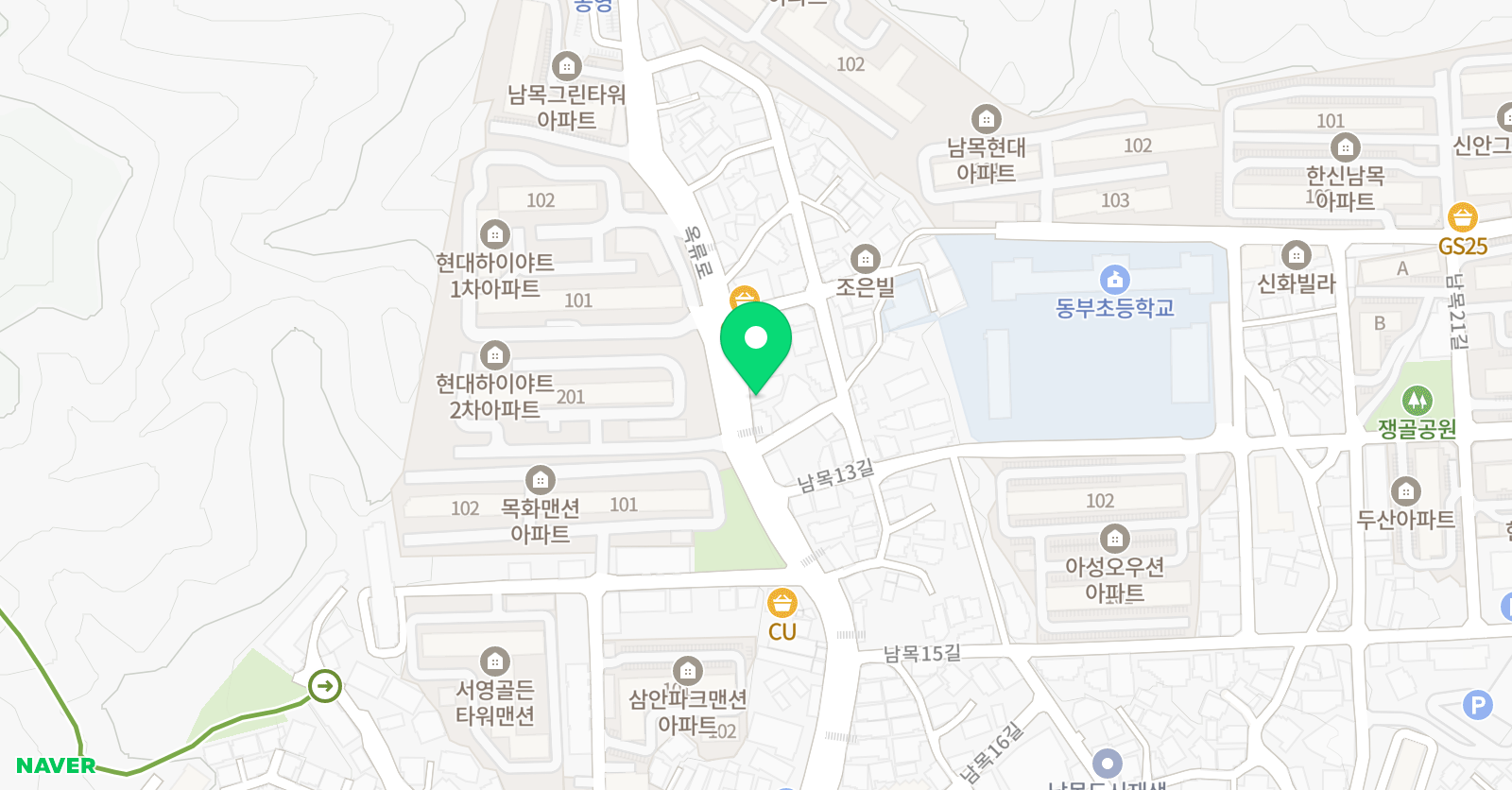 남목 하이 블 어학원 위치