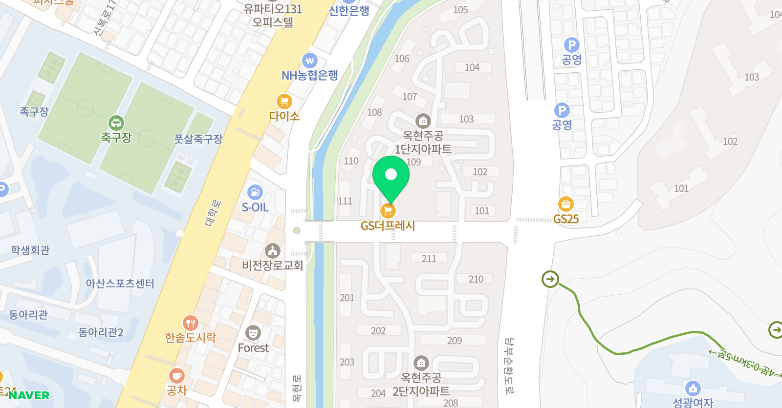 윤선생우리집앞 영어교실 옥산초점 위치