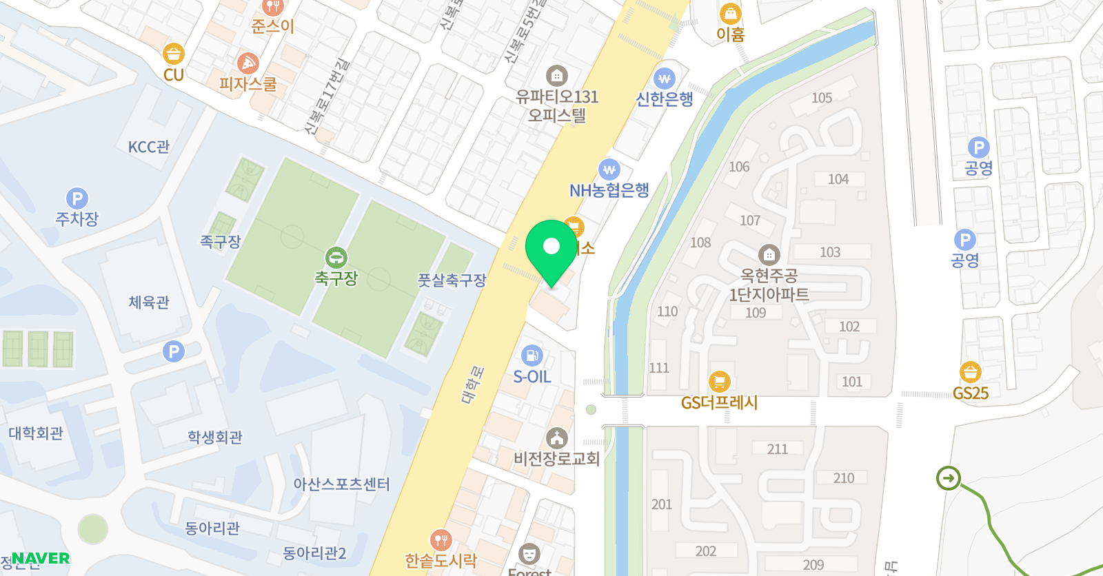 지앤비패럴랙스 학원 울산본부 위치