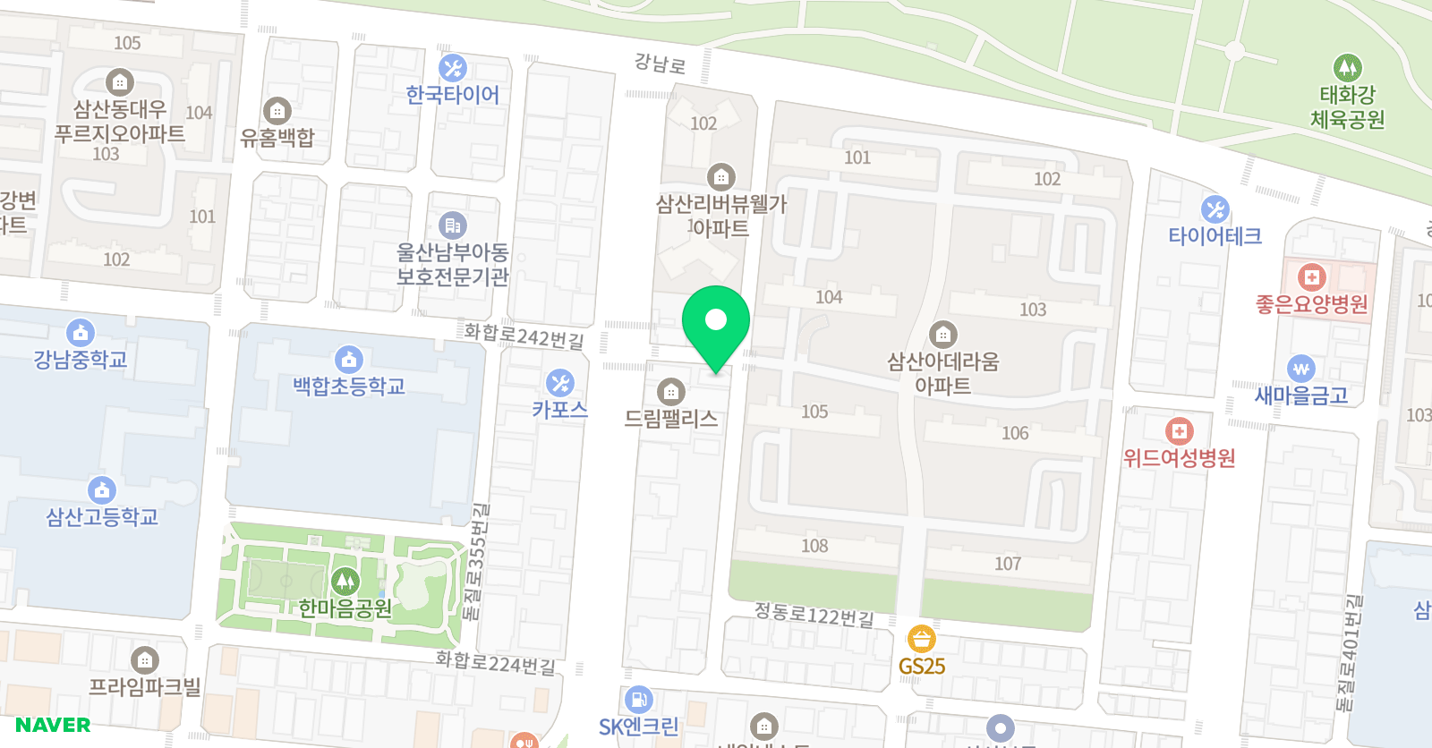 비룡태권도&SJ줄넘기세상 삼산 위치