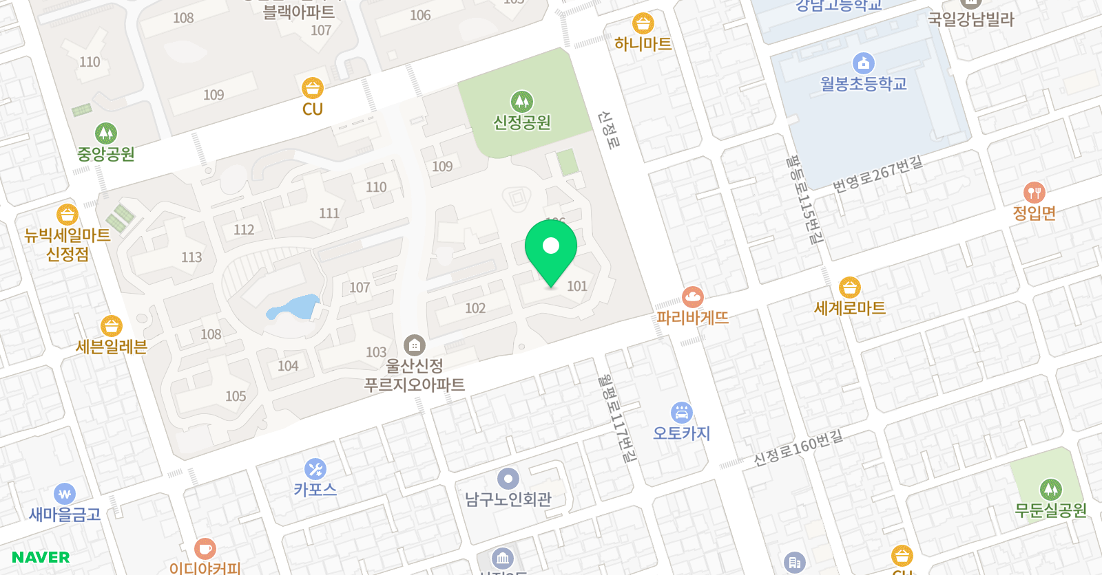 솔루니 신정푸르지오홈스쿨 위치