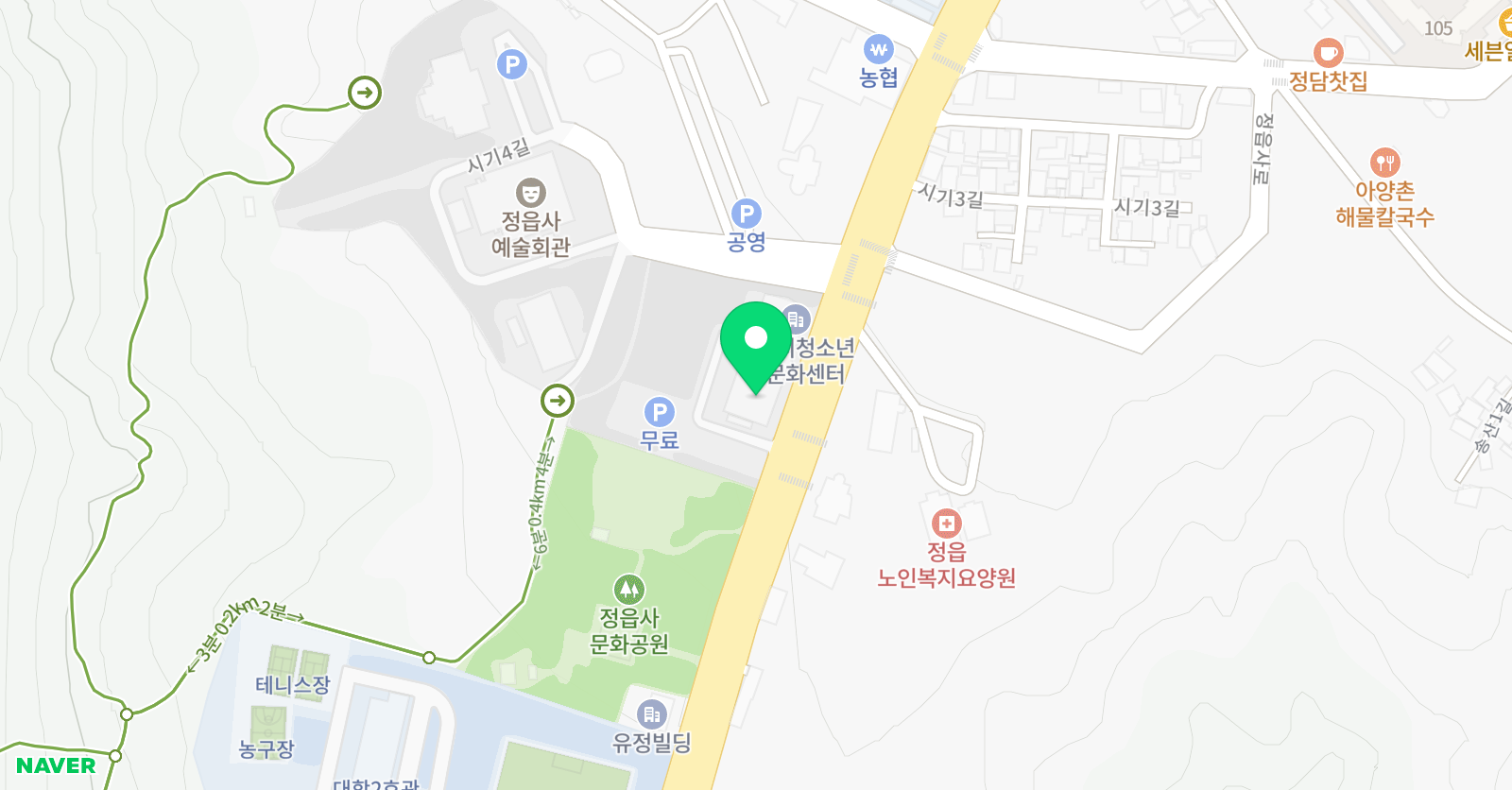 정읍시청소년 수련관수영장 위치