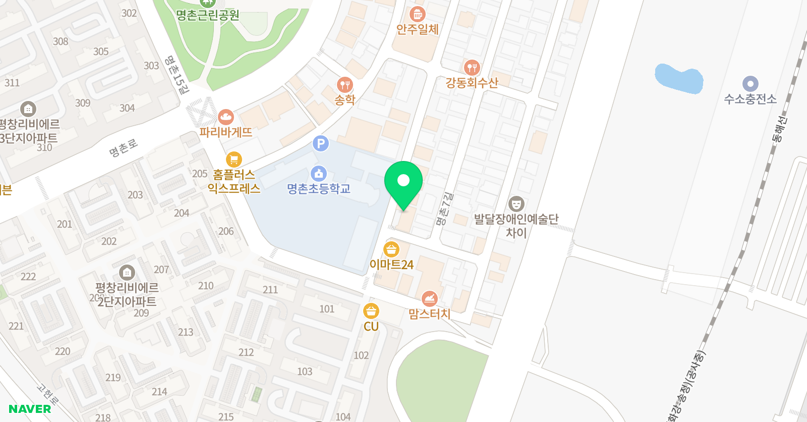 지앤비패럴랙스 명촌캠퍼스 위치