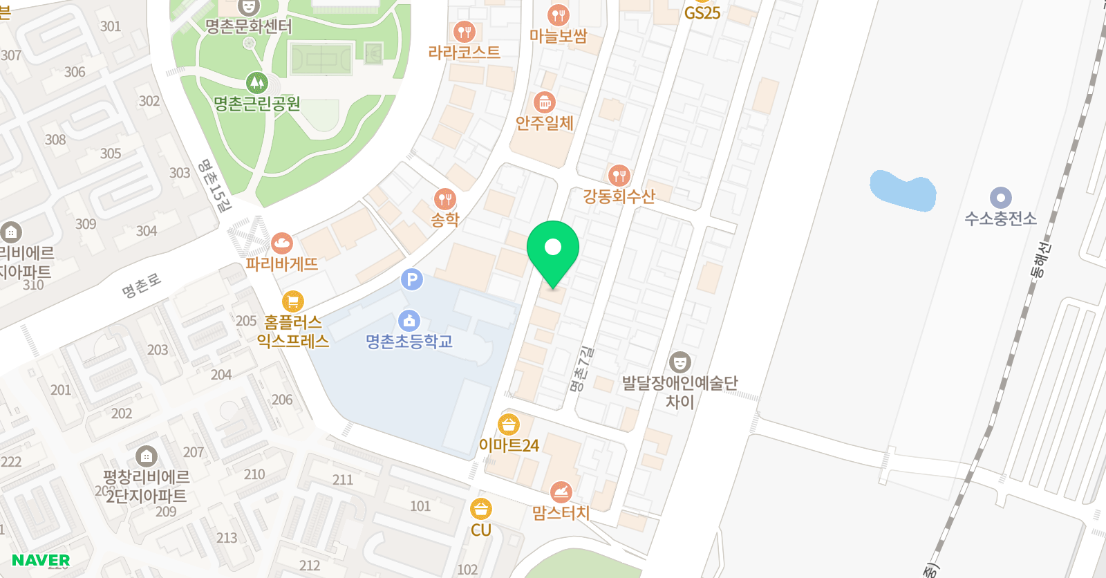 명촌SJ 수학전문학원 위치