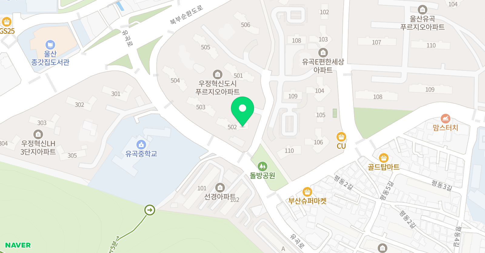 빨간펜 수학의달인 우정혁신푸르지오점 위치