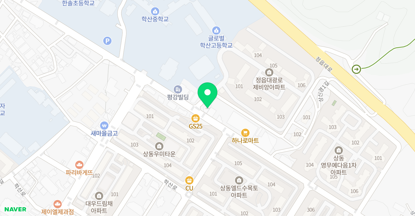 소리나무 음악학원 위치