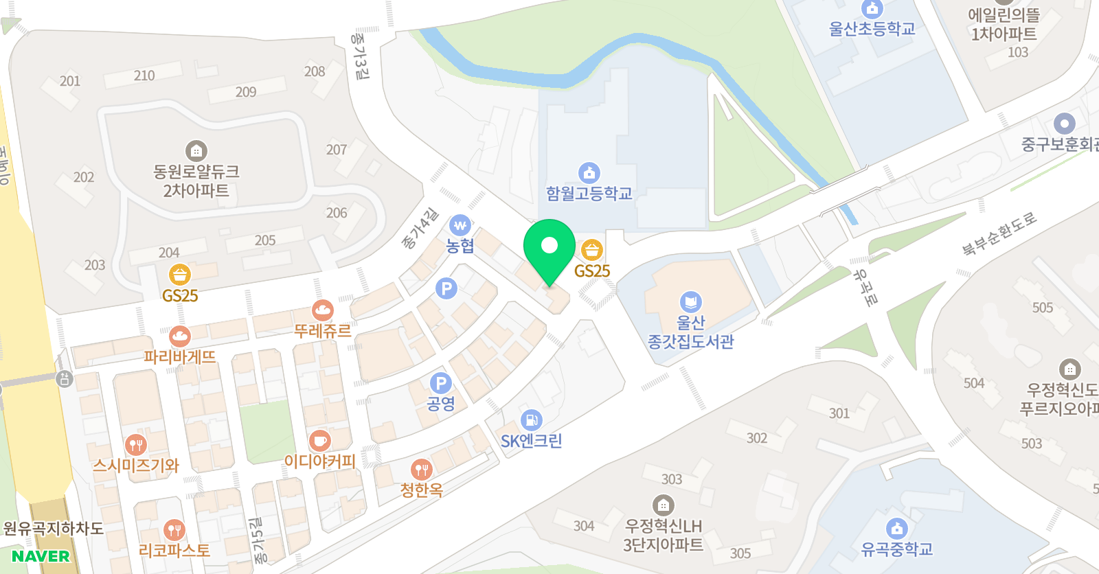 뮤엠영어 울산학원 위치