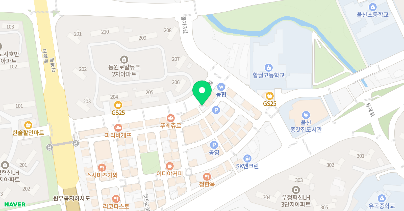 웅진씽크빅 학습센터 유곡학원 위치