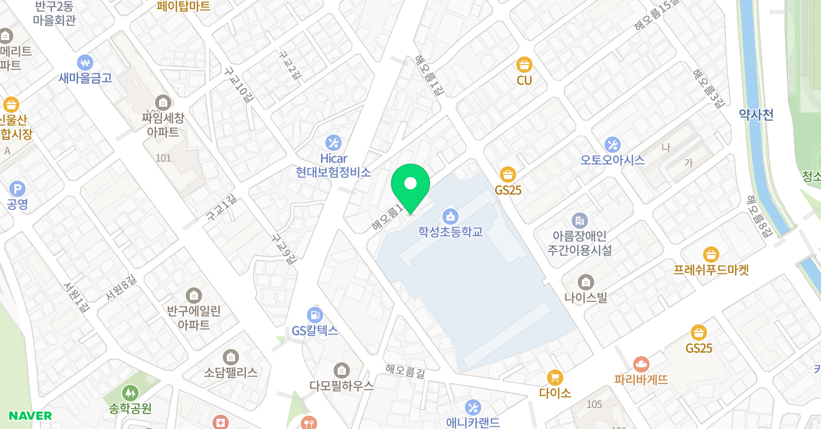 해오름 음악학원 위치
