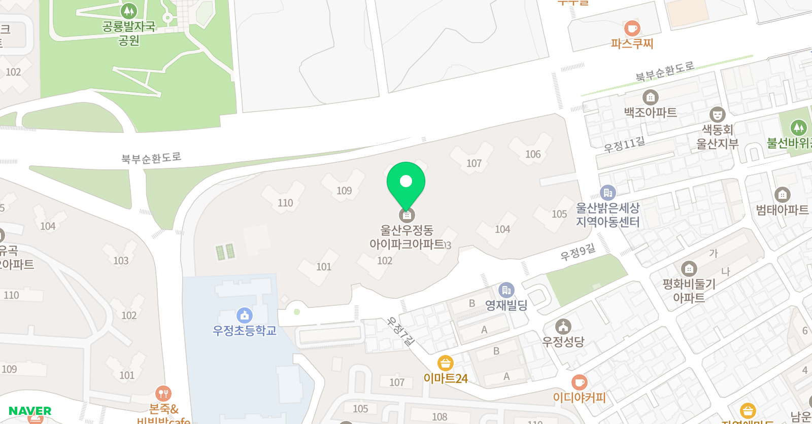뮤엠 영어 우정아이파크NEST 위치