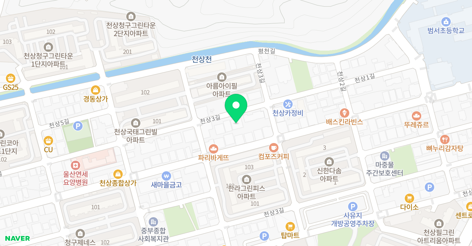 천상예승 태권도 위치