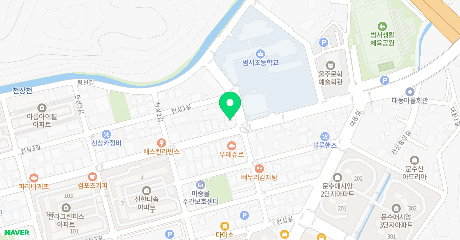 153셀라 음악학원 천상점 위치