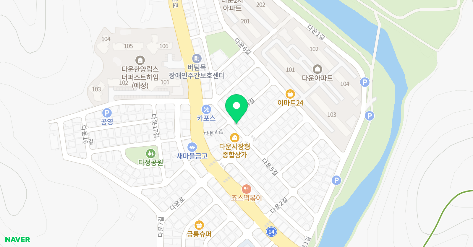 정다운 수학전문학원 위치
