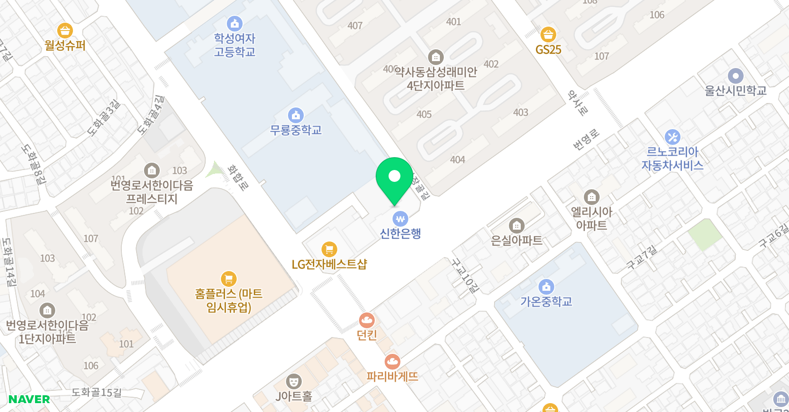 약사더숲 단과전문학원 위치