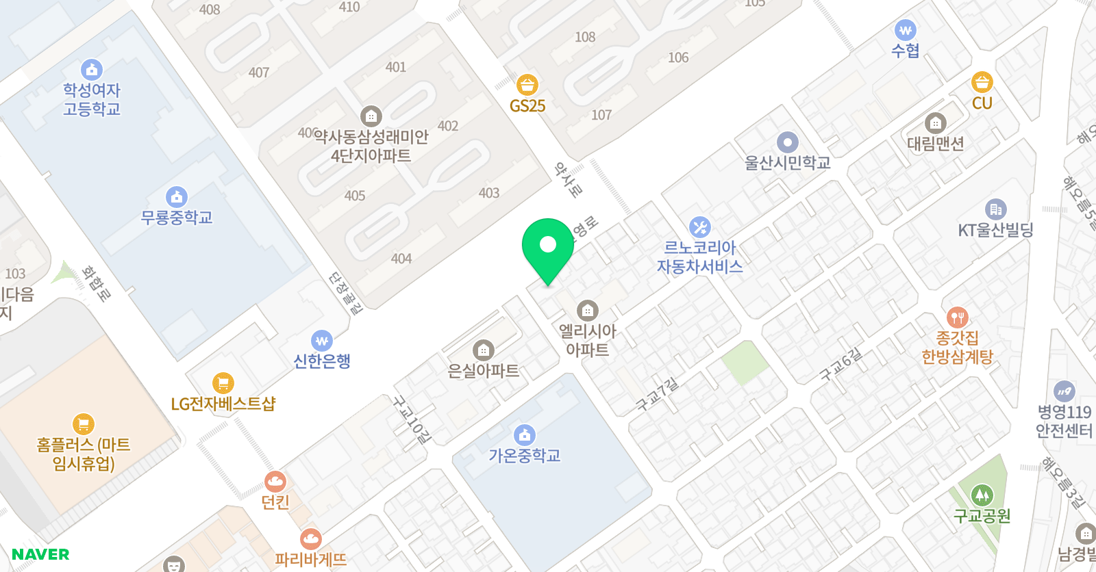 더숲 국어학원 위치