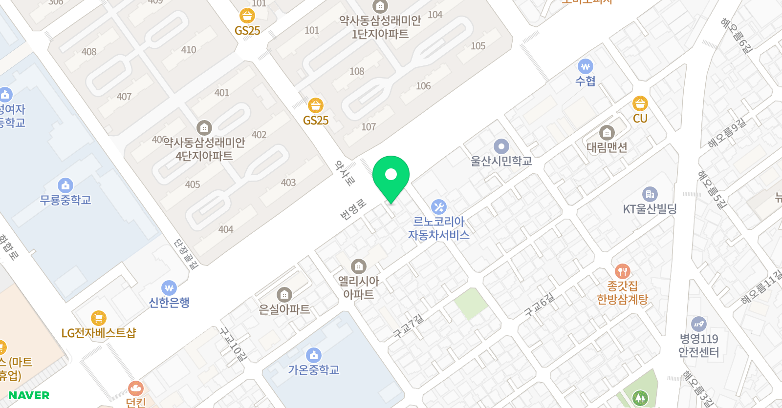 오름 영어수학전문학원 위치