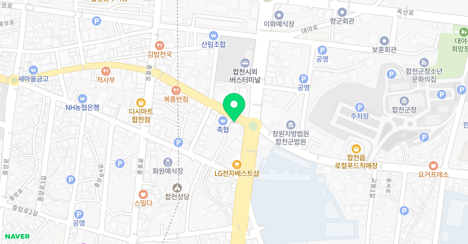 GNB 영어전문학원 합천캠퍼스 위치
