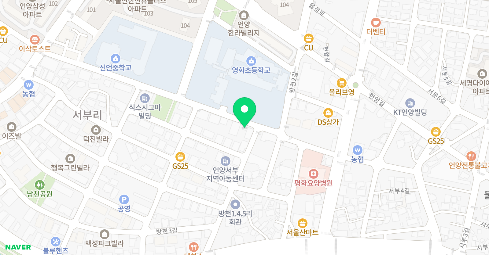 영화태권도장 위치