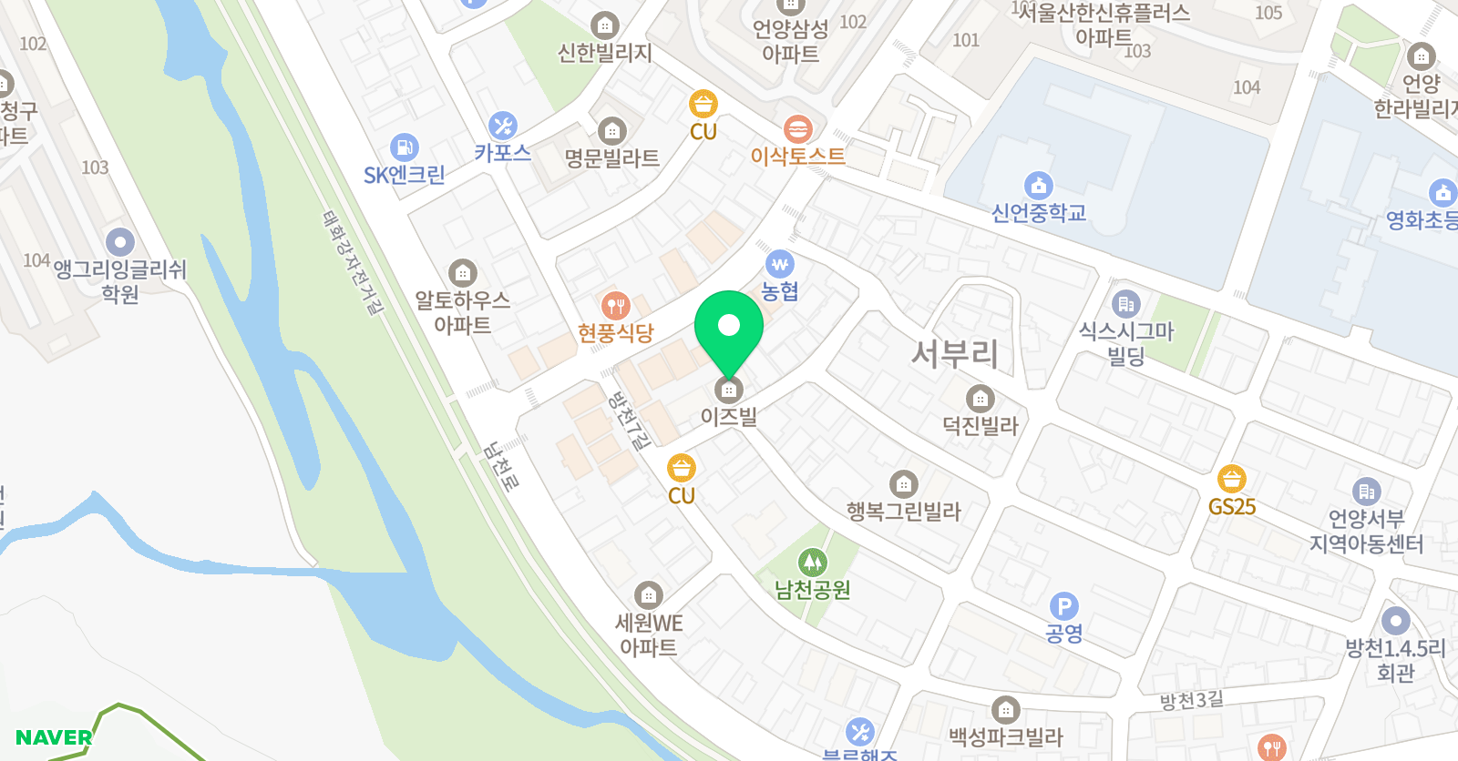 톡톡튀는 음악학원 위치