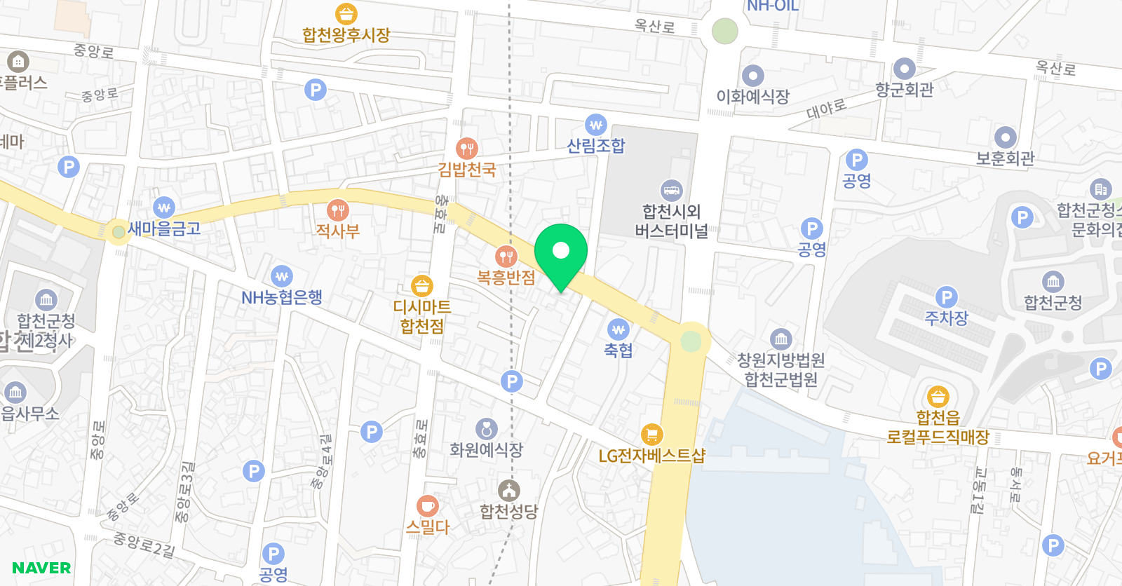 영어숲 학원 합천센터 위치