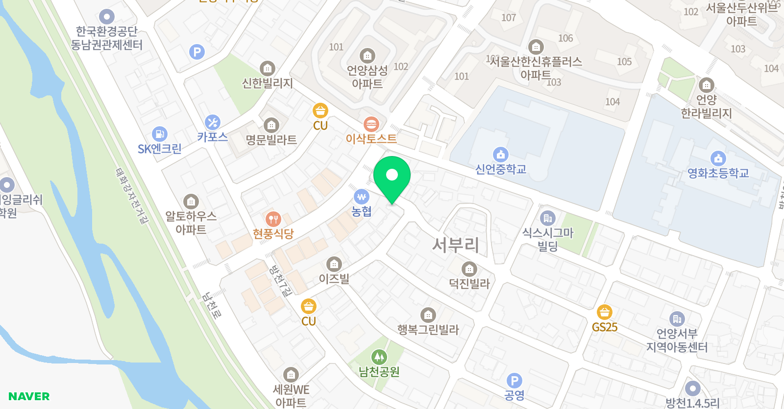 언양한솔 수학학원 위치