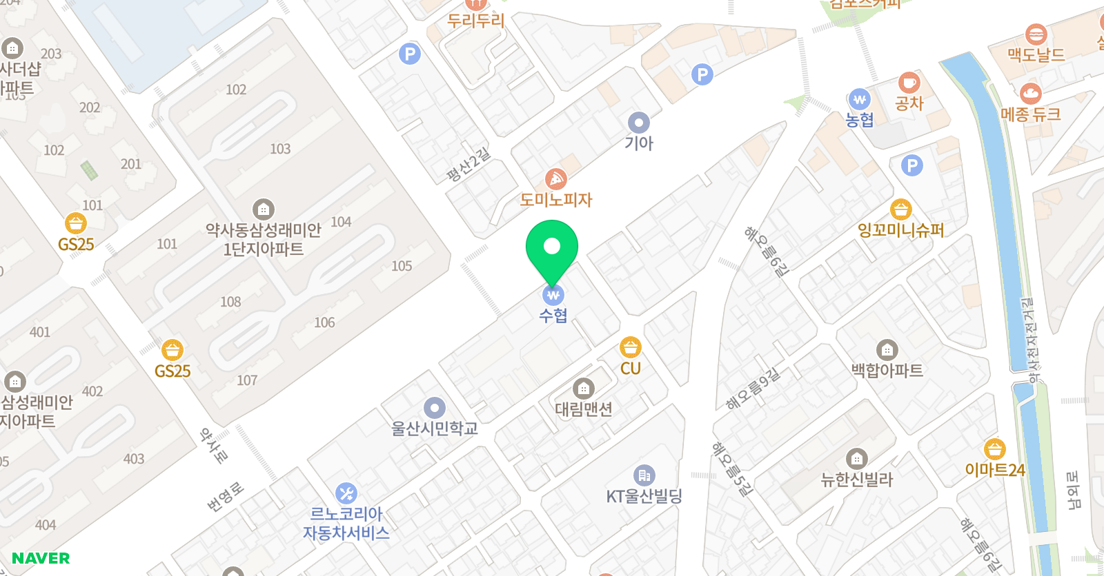와이즈만영재교육 울산중구센터 위치