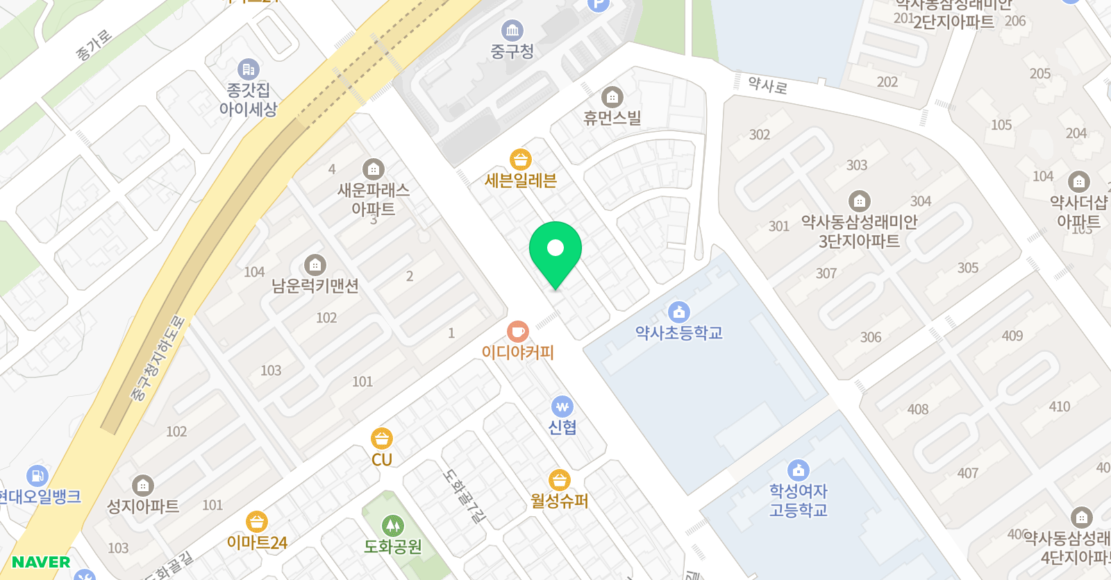 지앤비 어학원 약사캠퍼스 위치