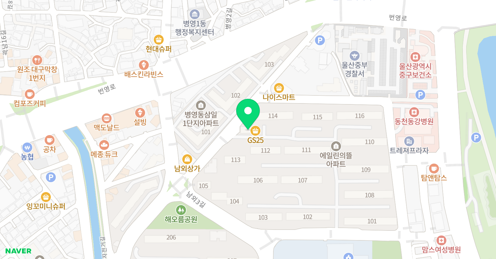 에일린 미술 위치