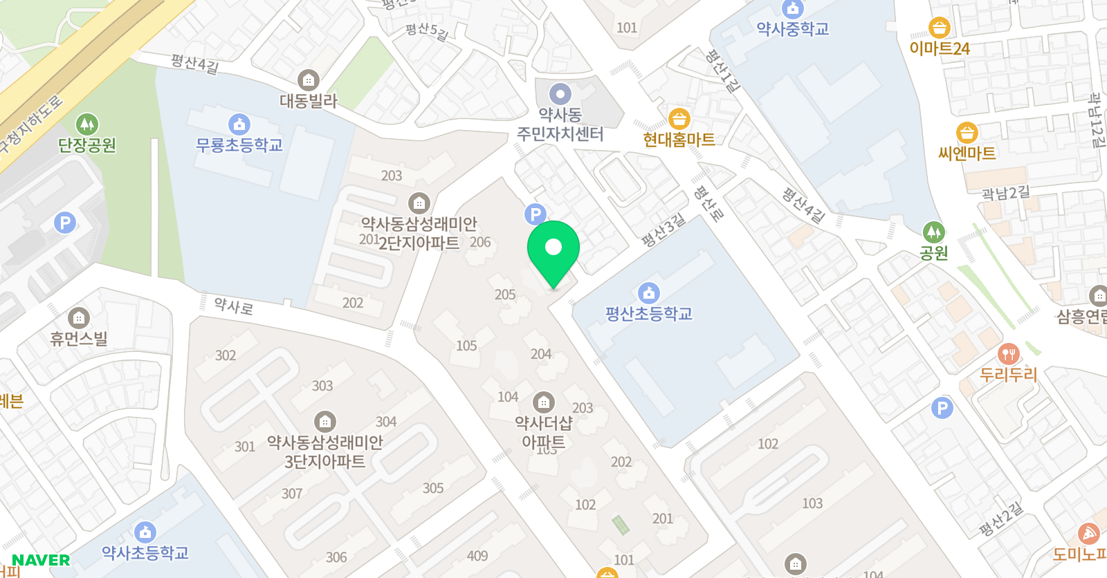 쎈 수학전문학원 위치