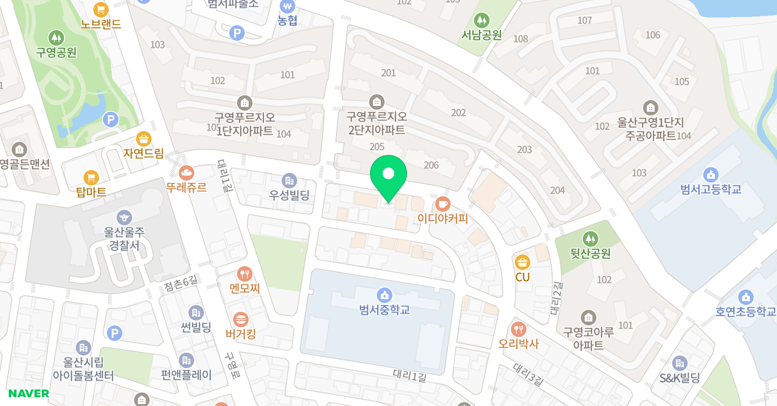 퍼스트 태권도&점핑클럽 구영리 위치