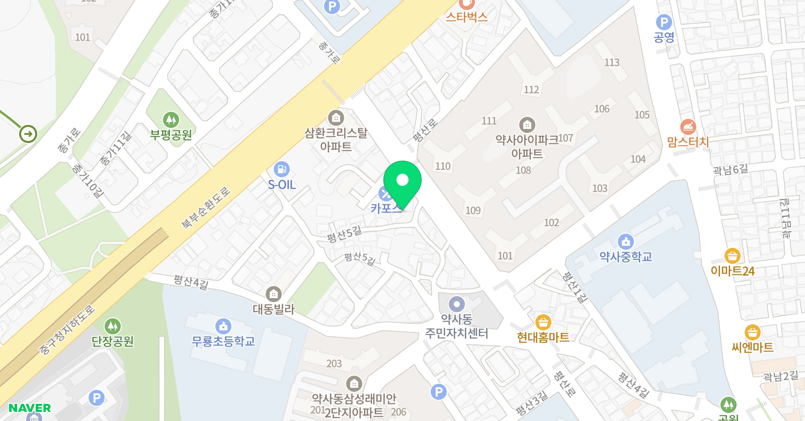한국체대명품 태권도장 위치