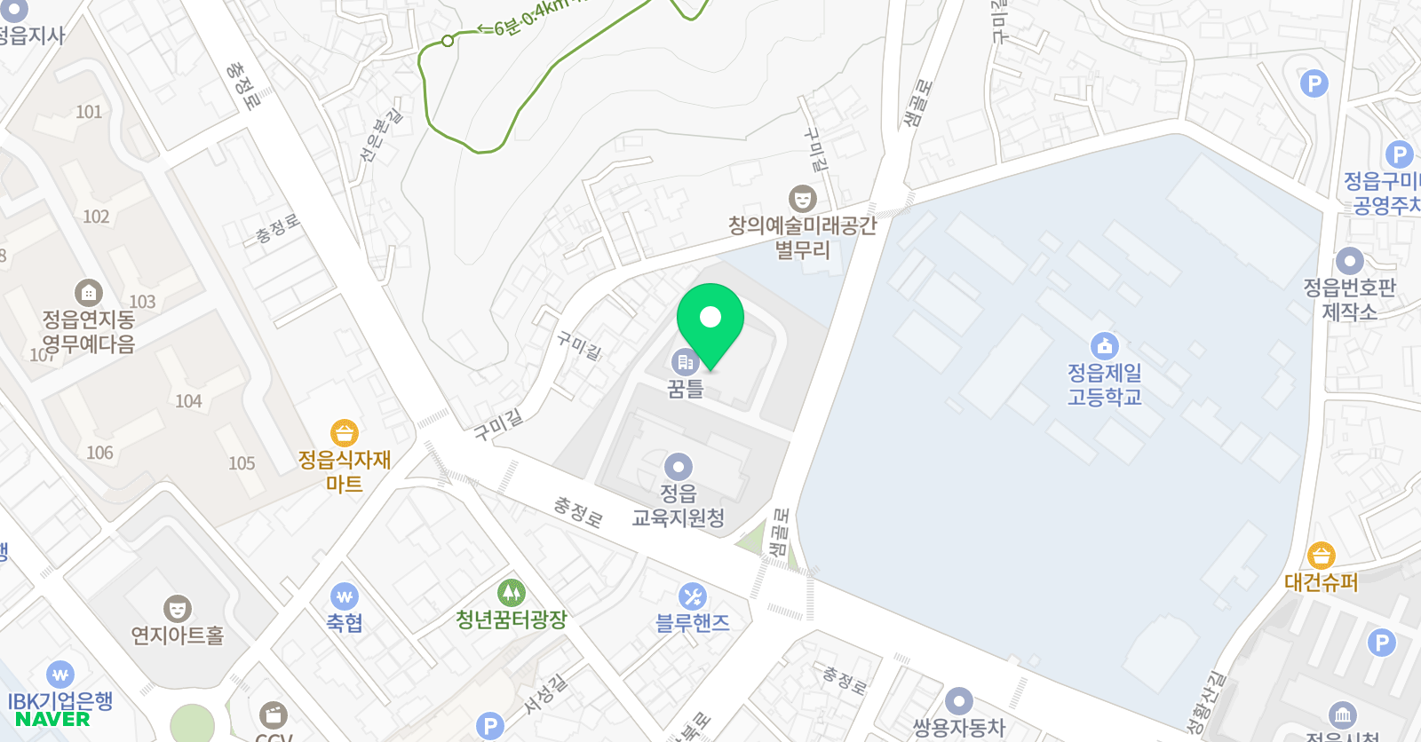 정읍 학생복지회관 수영장 위치
