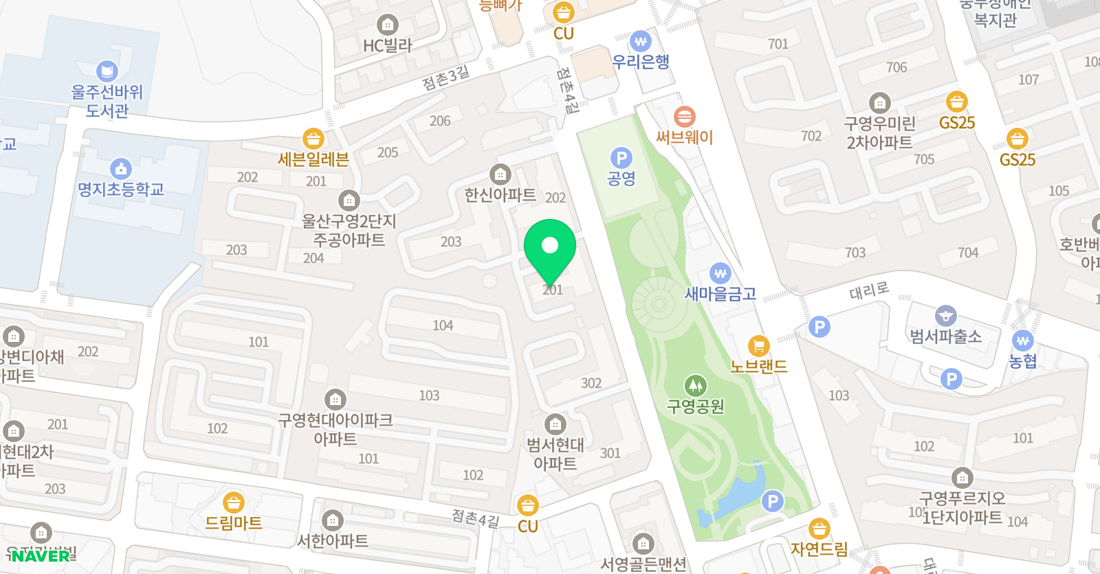 웅진씽크빅 구영리공부방 위치