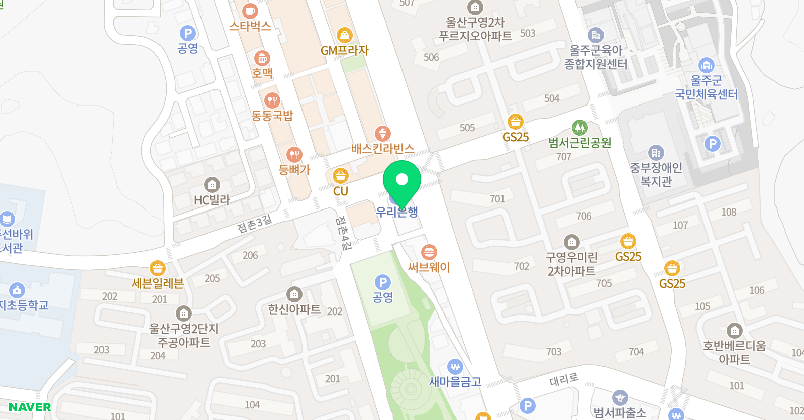 에버스쿨 영어학원 구영리 위치