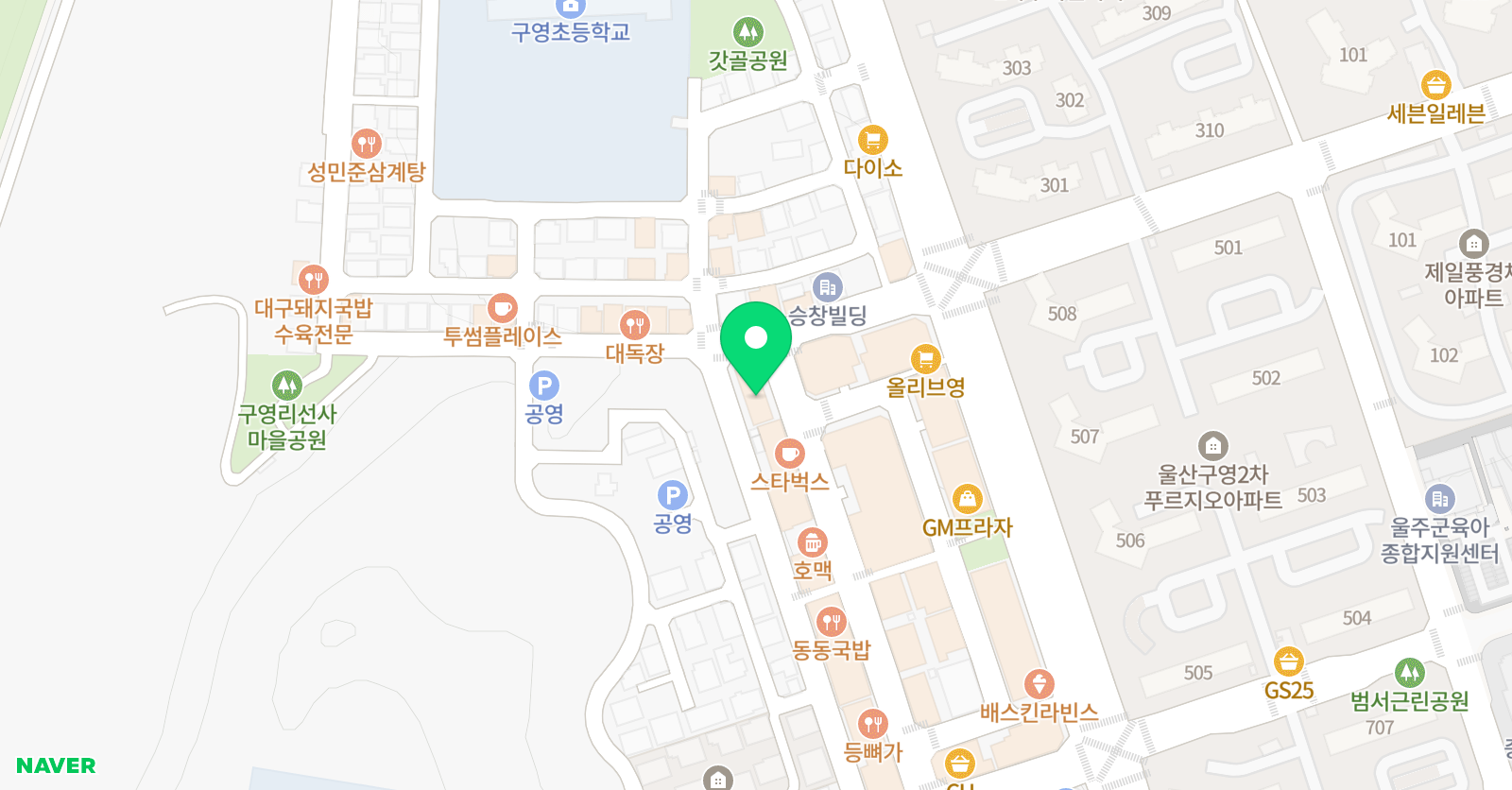 워릭프랭클린 울산원 위치