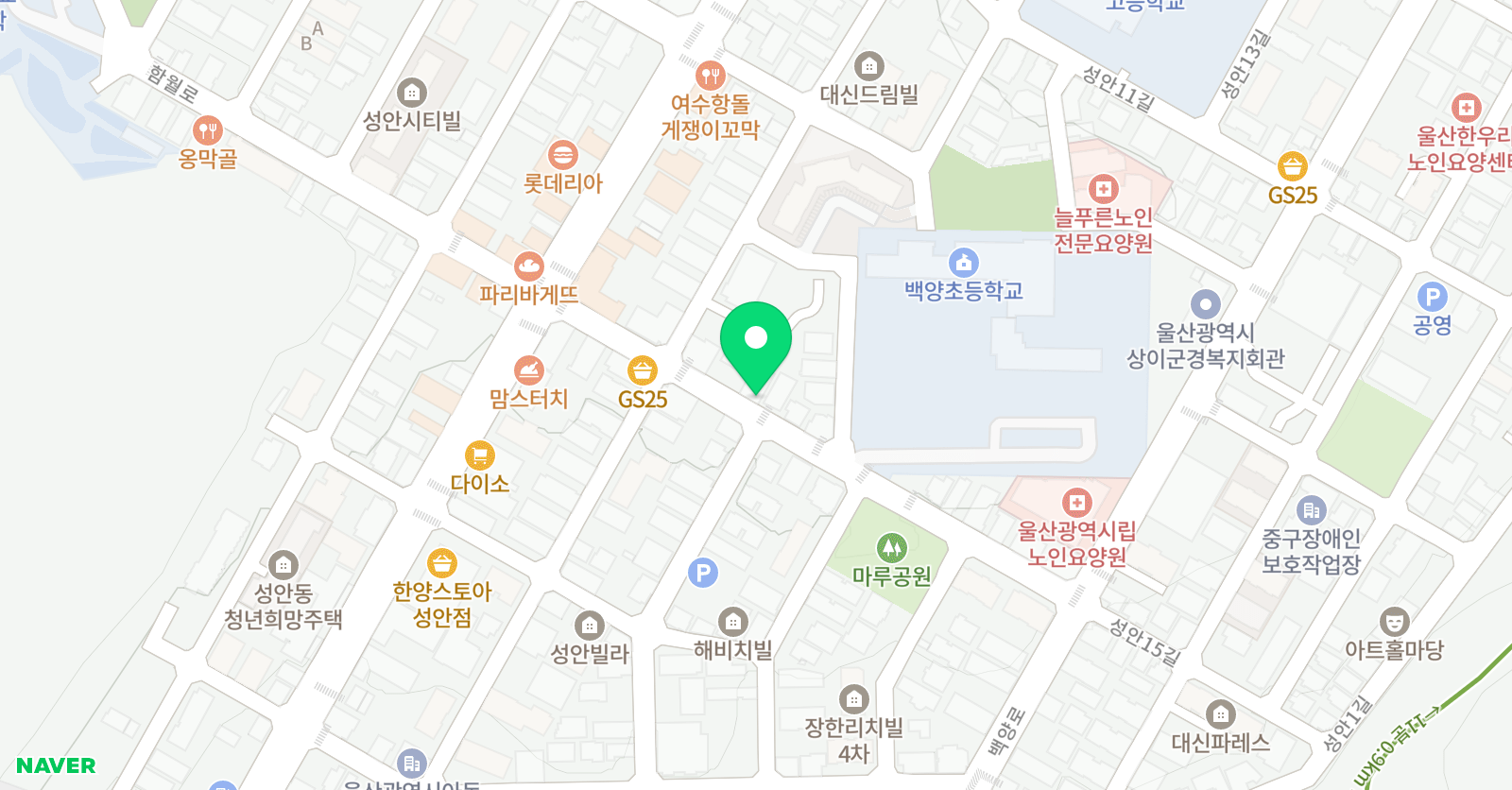 백양동아 태권도 위치